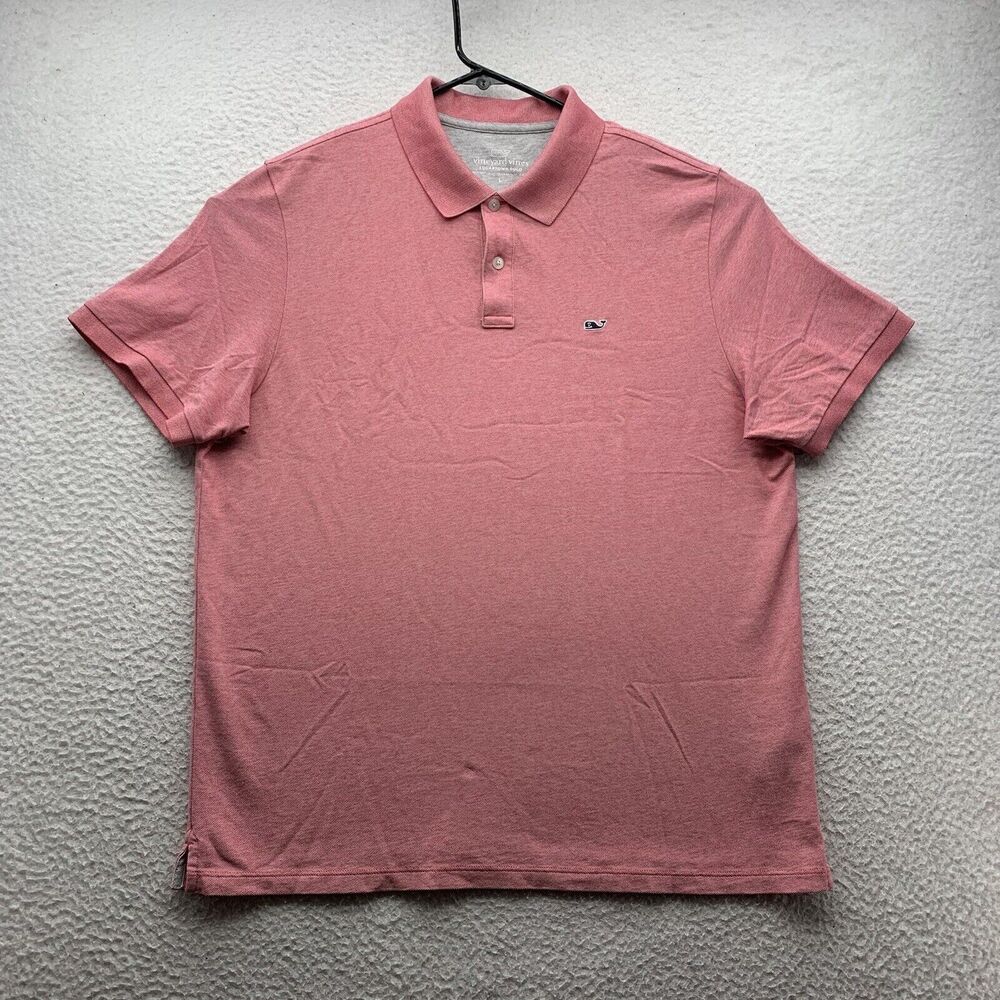 Vineyard Vines Edgartown Polo Shirt Mens Large L Pink Preppy Golf Stretch Dad‎